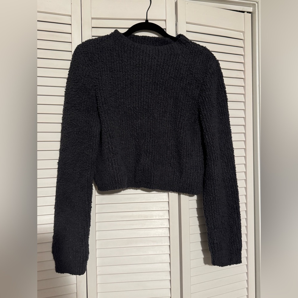 Aerie Charcoal Plush Knit Fabric